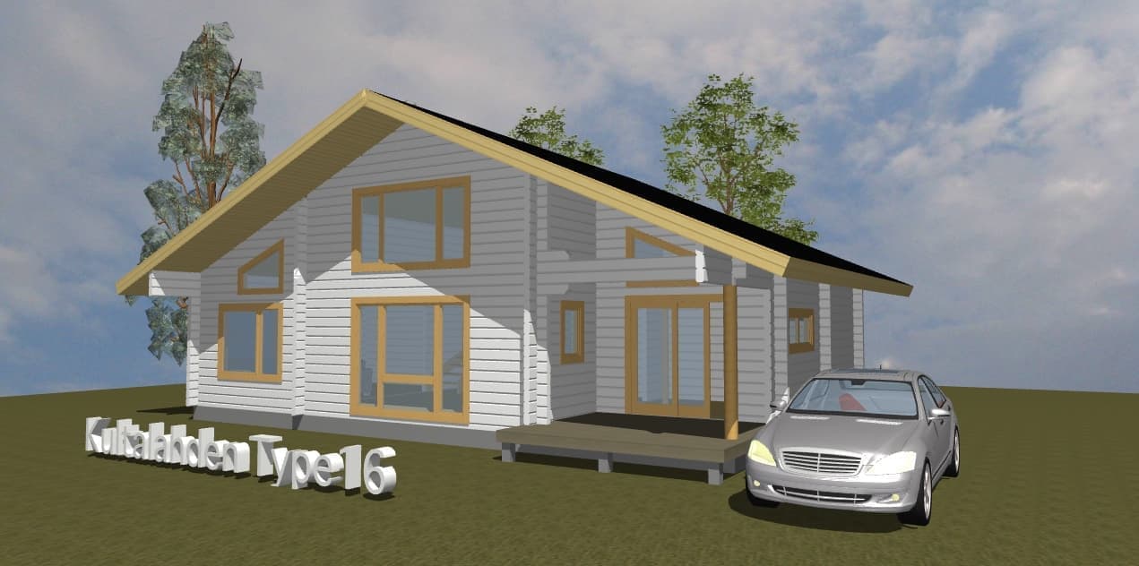 タイプ16のログハウス 間取り図面