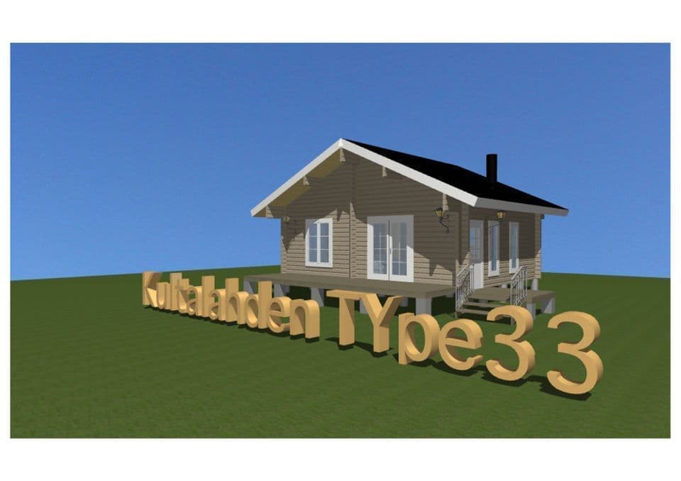 平屋間取りログハウス タイプ33