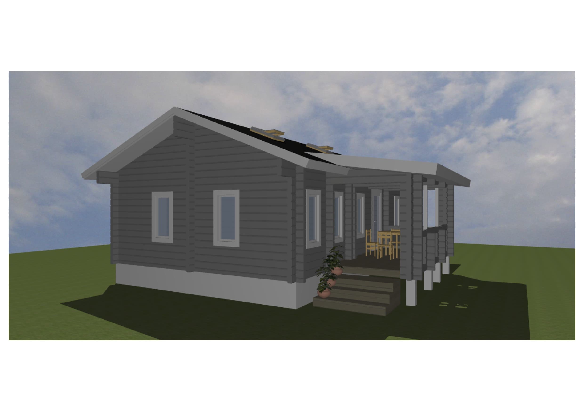 ログハウス 平屋 間取り図面