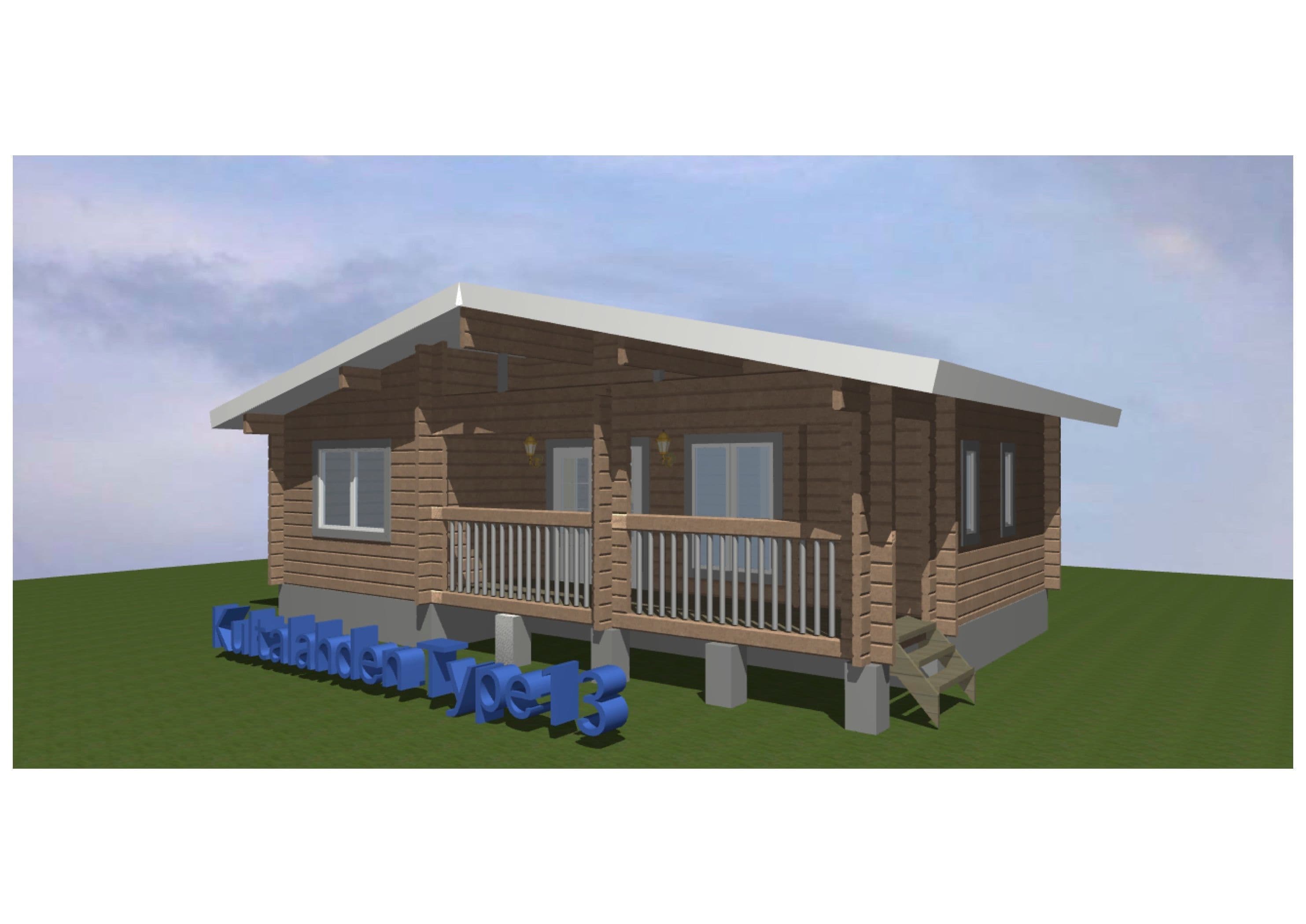 ログハウス タイプ13 のパース 図面です。