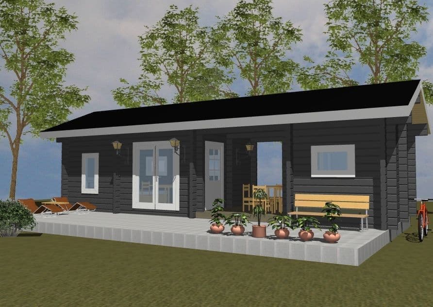 ログハウス タイプ14の間取り図面です。