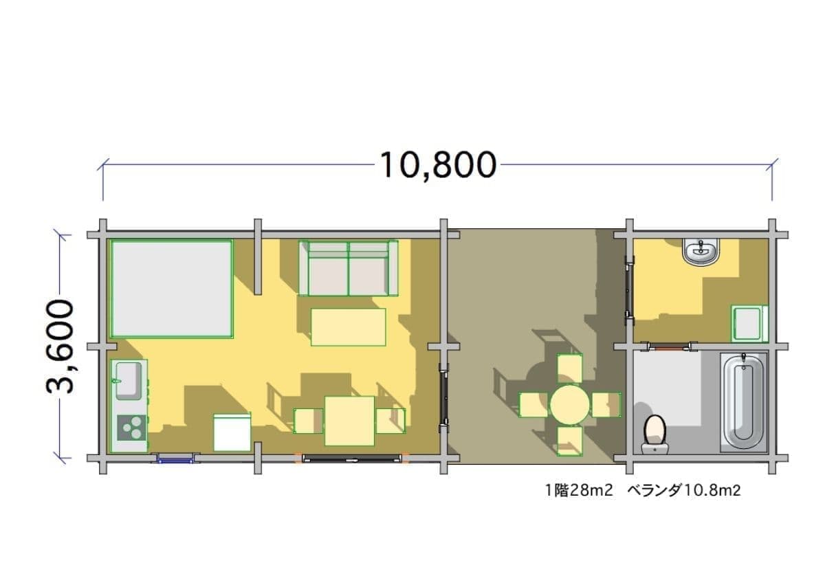 ログハウス タイプ14の間取り図面