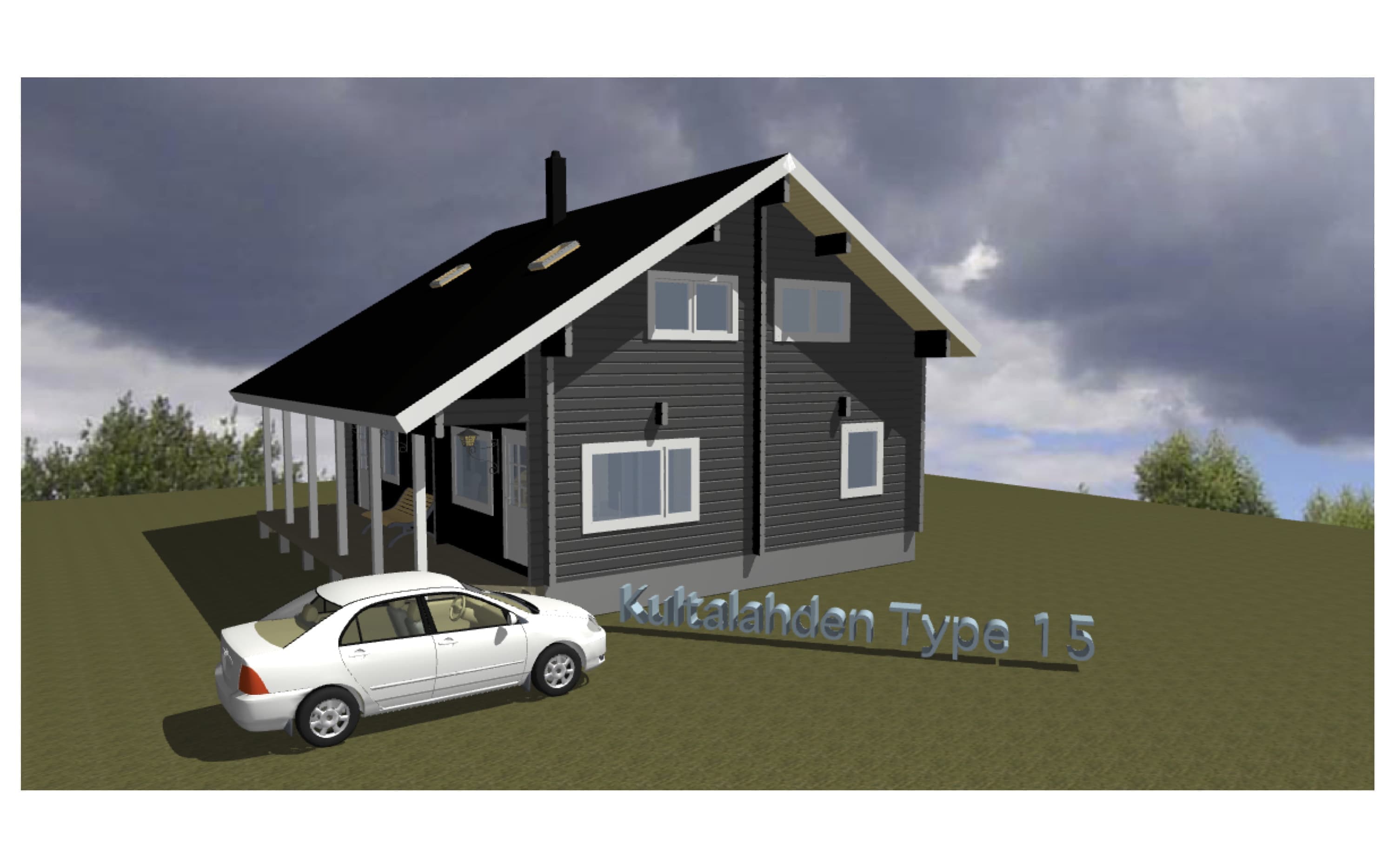 ログハウス タイプ15のパース 図面