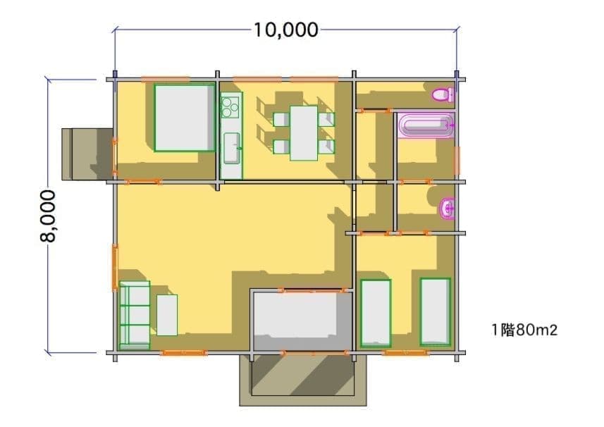 間取り図面 ログハウス タイプ17 平面図17