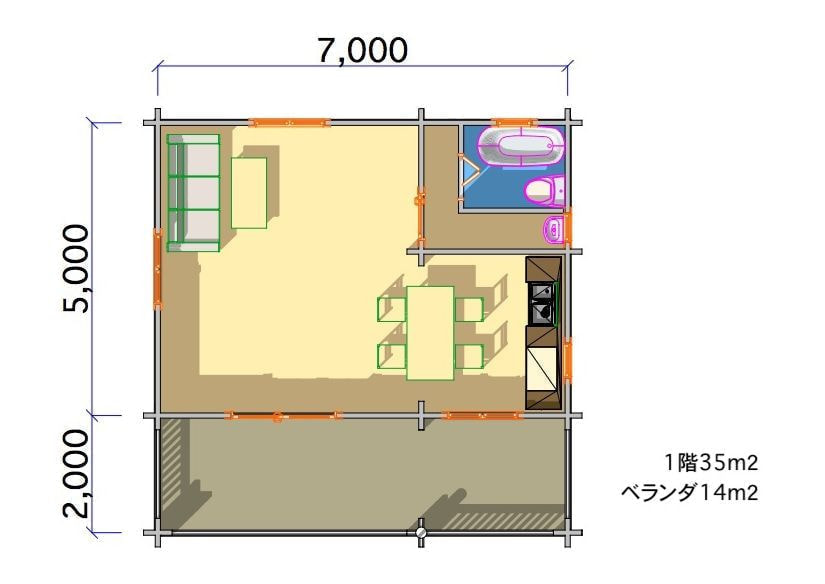 間取り図面 ログハウス タイプ23