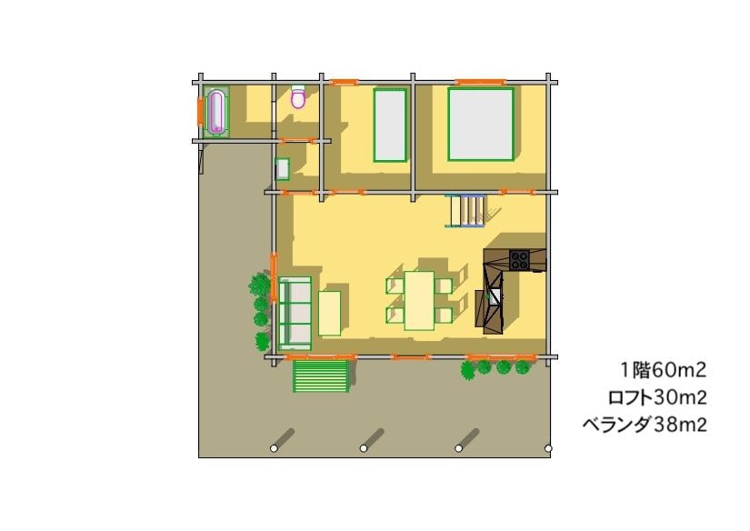 間取り図面 ログハウス タイプ24