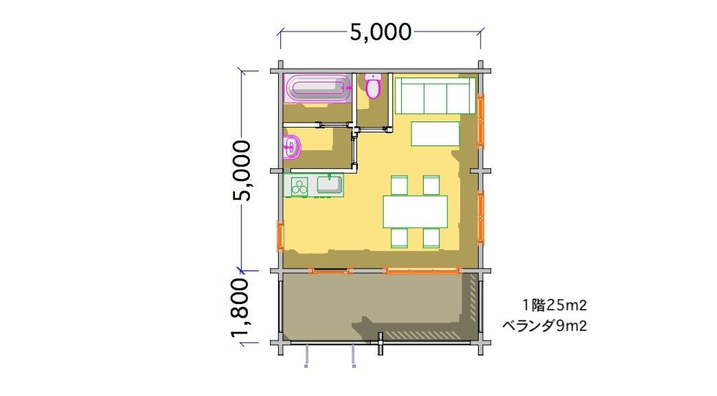 図面 タイプ26 ログハウス