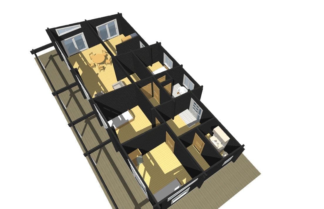 ログハウス間取り図面 28