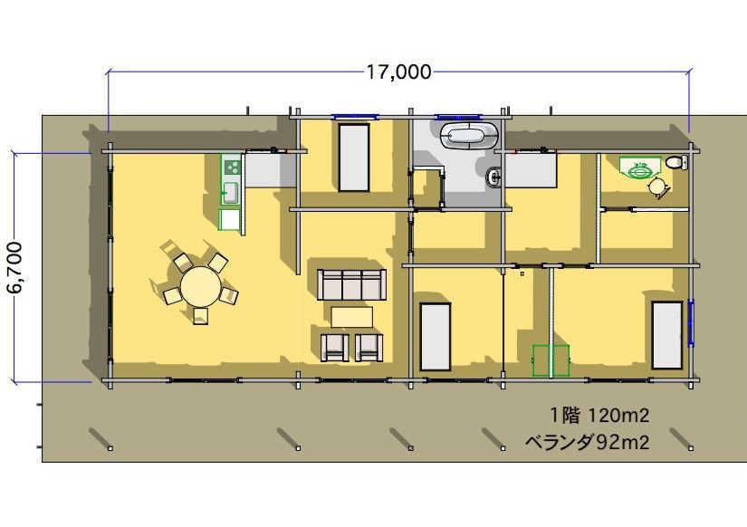 ログハウス 図面 type28