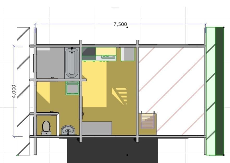 ログハウス間取り図面 タイプ37 平面図