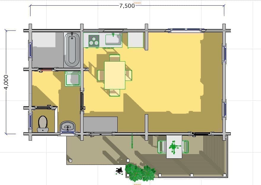 ログハウス図面 タイプ38 平面図