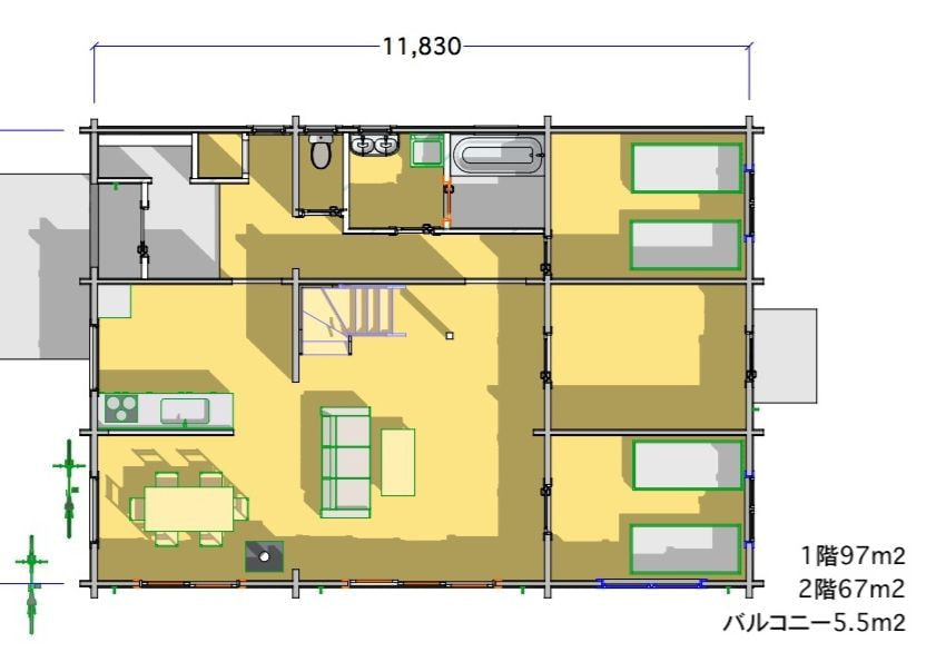 ログハウス図面 タイプ31