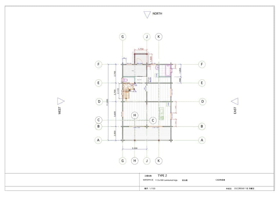 ログハウスtype2 間取り 図面