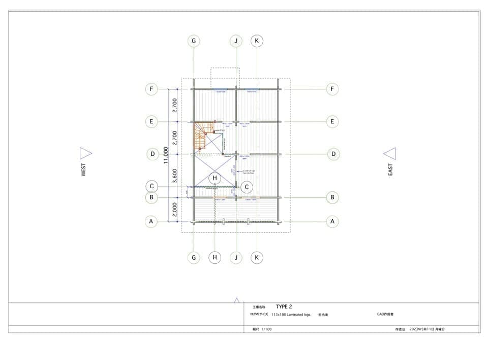 ログハウスtype2 間取り 図面