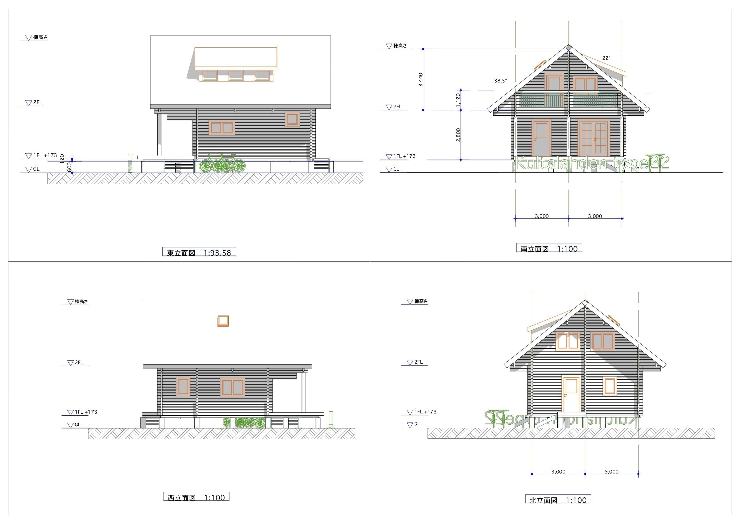 ログハウス 間取り図面