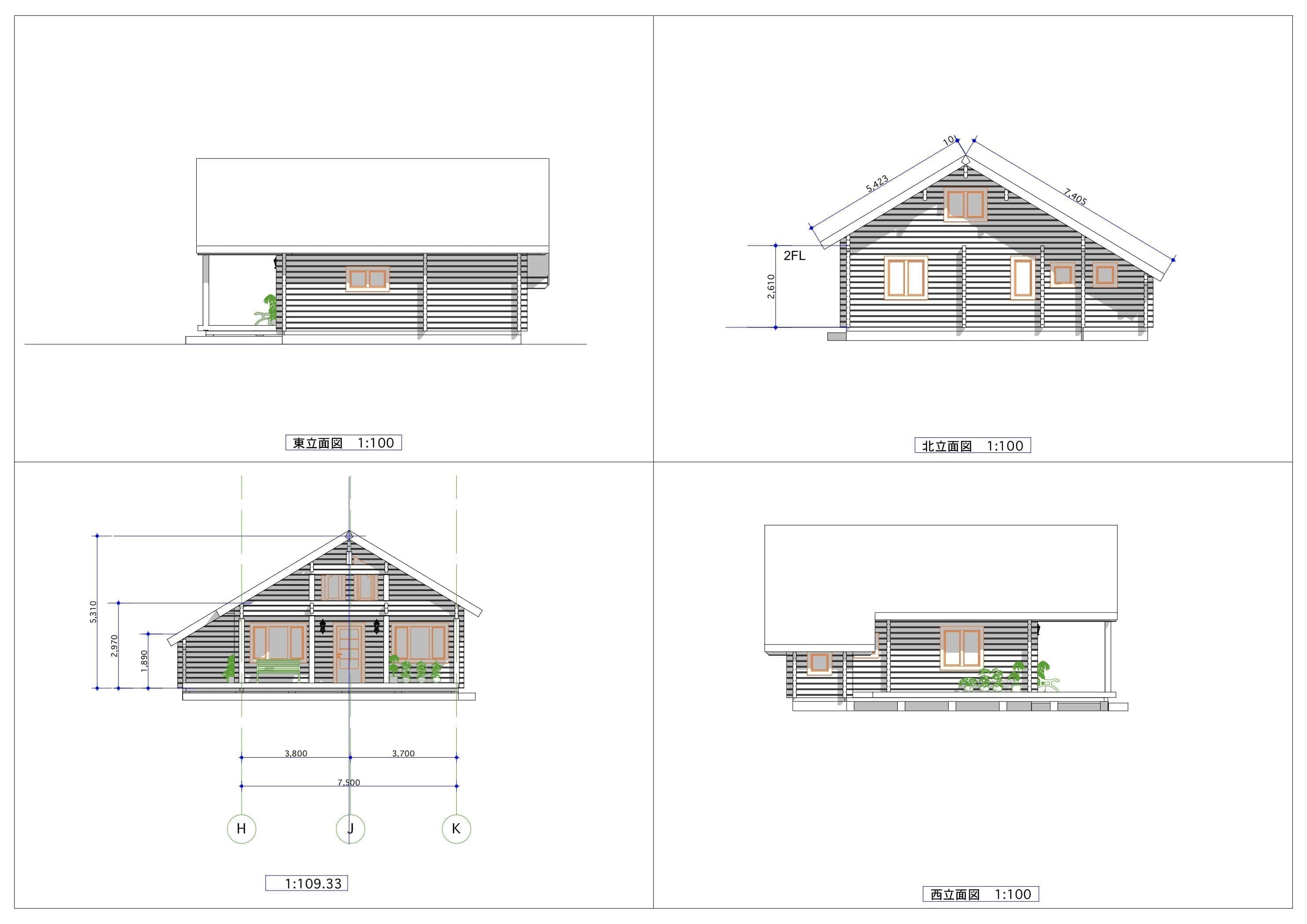 間取り図面 ログハウス ロフト