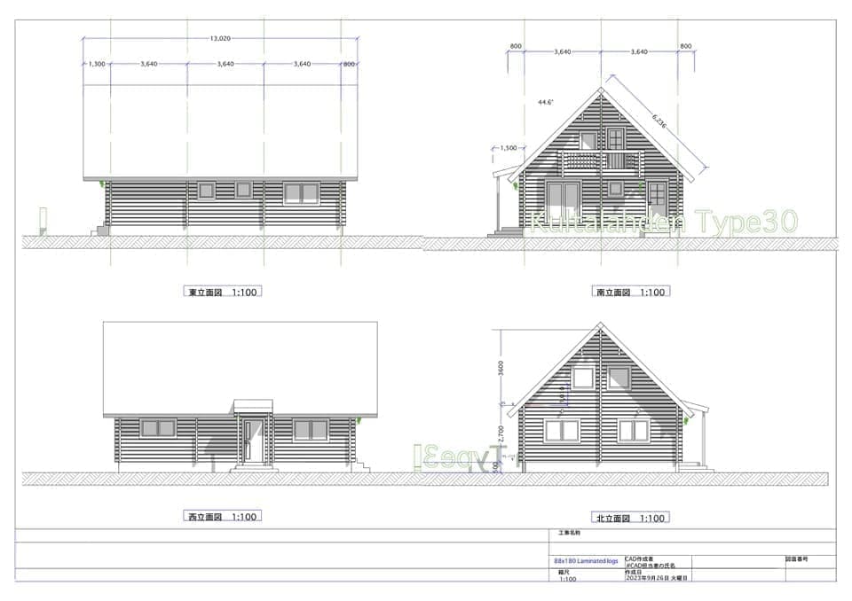 TYPE30 ログハウス間取り図面