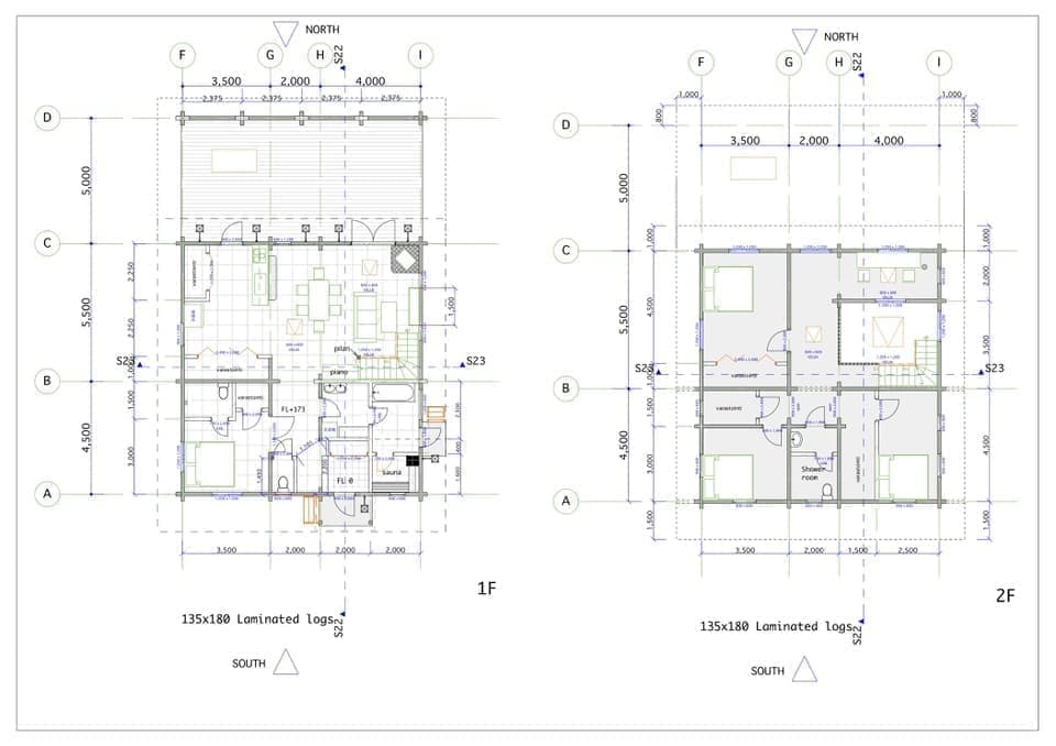 ログハウスtyoe35 図面