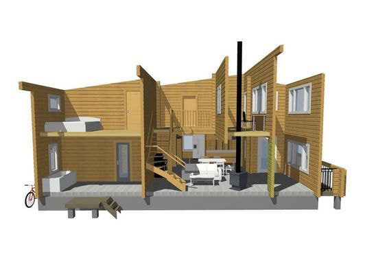 3D ログハウス 断面図