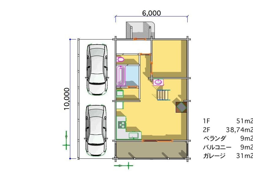 ログハウス タイプ7 間取り図面